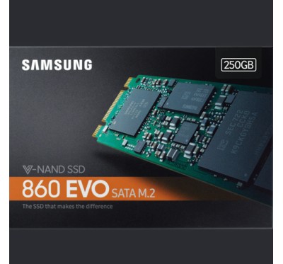 250GB SSD (เอสเอสดี) SAMSUNG 860 EVO SATA III M.2  2280(MZ-N6E250BW) 5Y